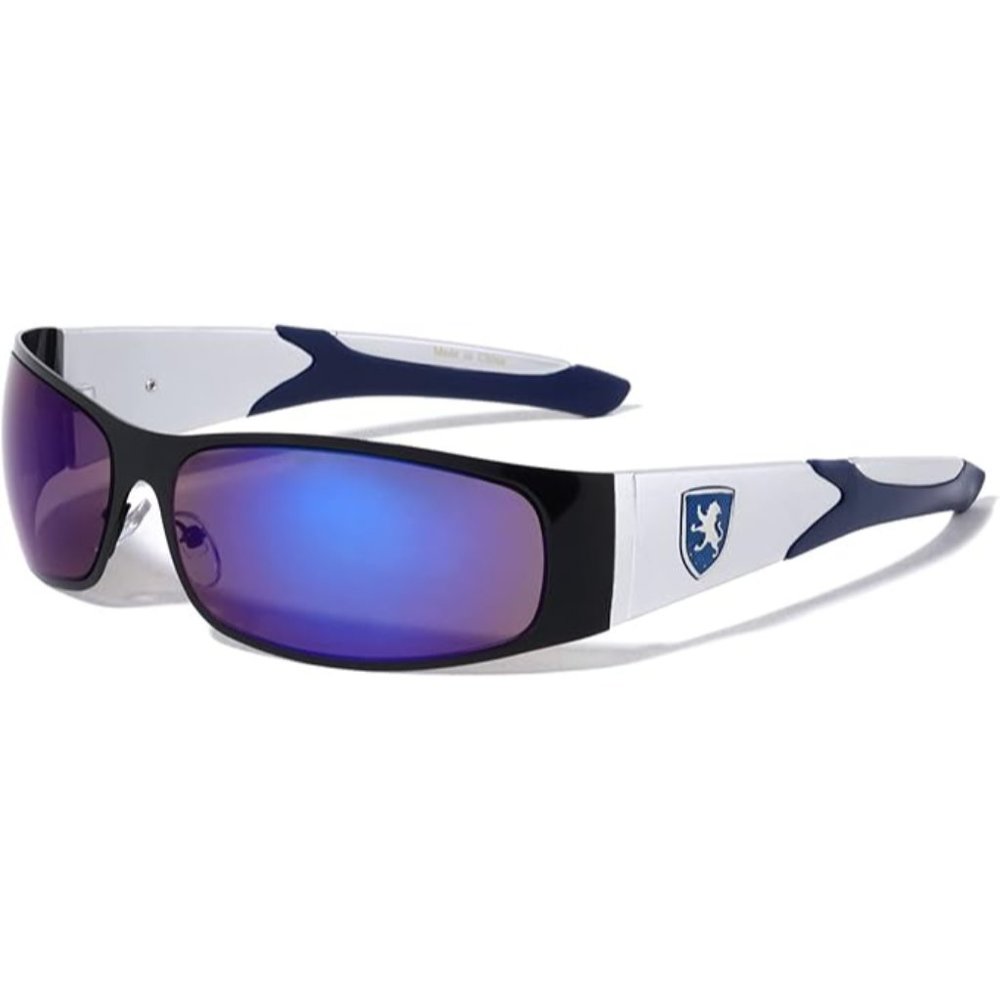 KHAN Streak - Color Mirror Lens Curved Wrap Sports Sunglasses